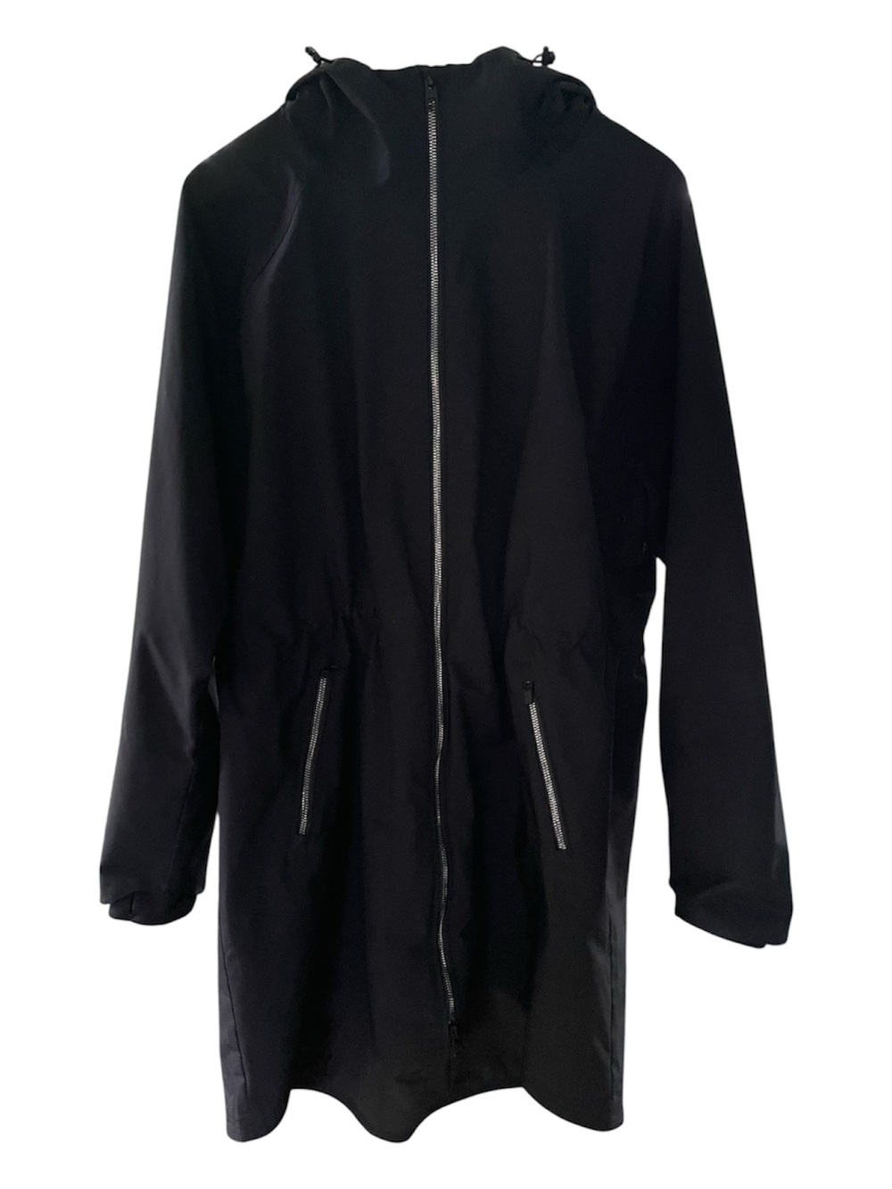 Athleta Cloudburst Trench Black Hooded Full Zip Jacket XL